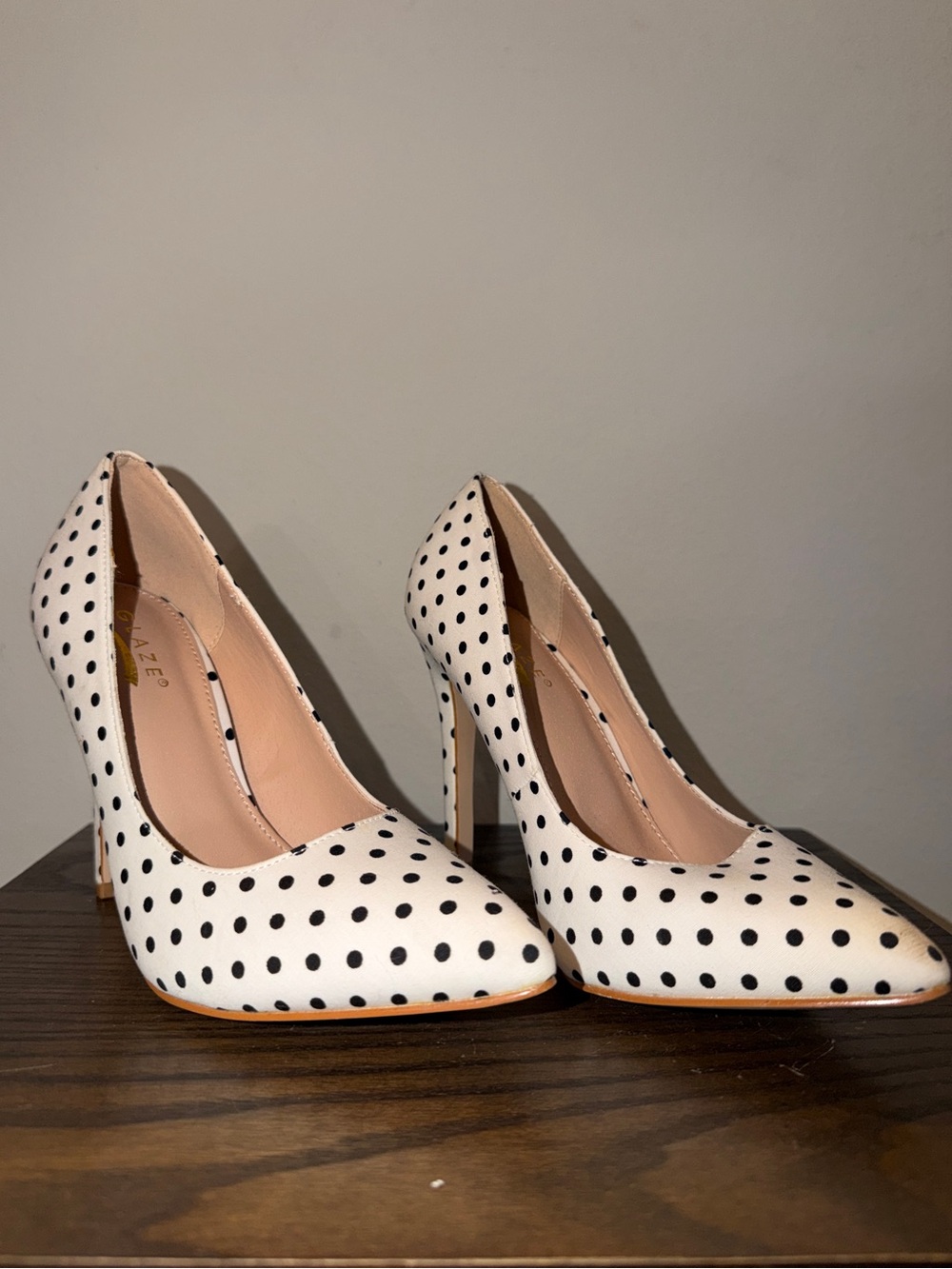 Classic White Polka Dot High Heel Pumps
